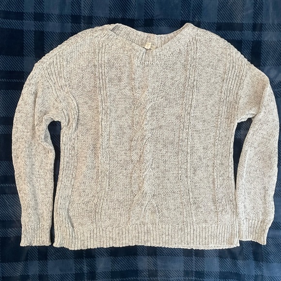 Eileen Fisher Sweaters - Eileen Fisher Peppered Cotton Blend Cable Knit Sweater
